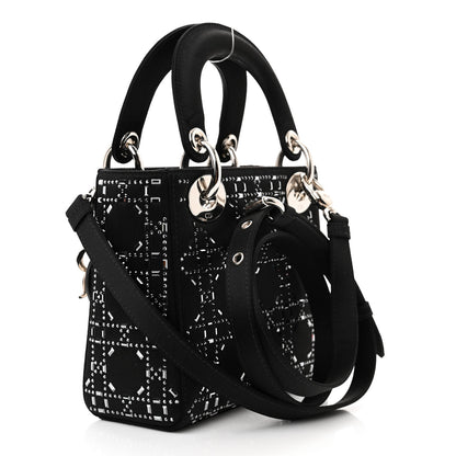 Christian Dior Satin Crystal Cannage Mini Lady Dior Black 3 of 10