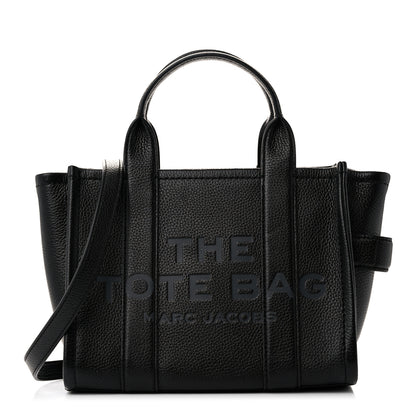 Marc Jacobs Grained Calfskin Small The Tote Bag Black 1 of 11