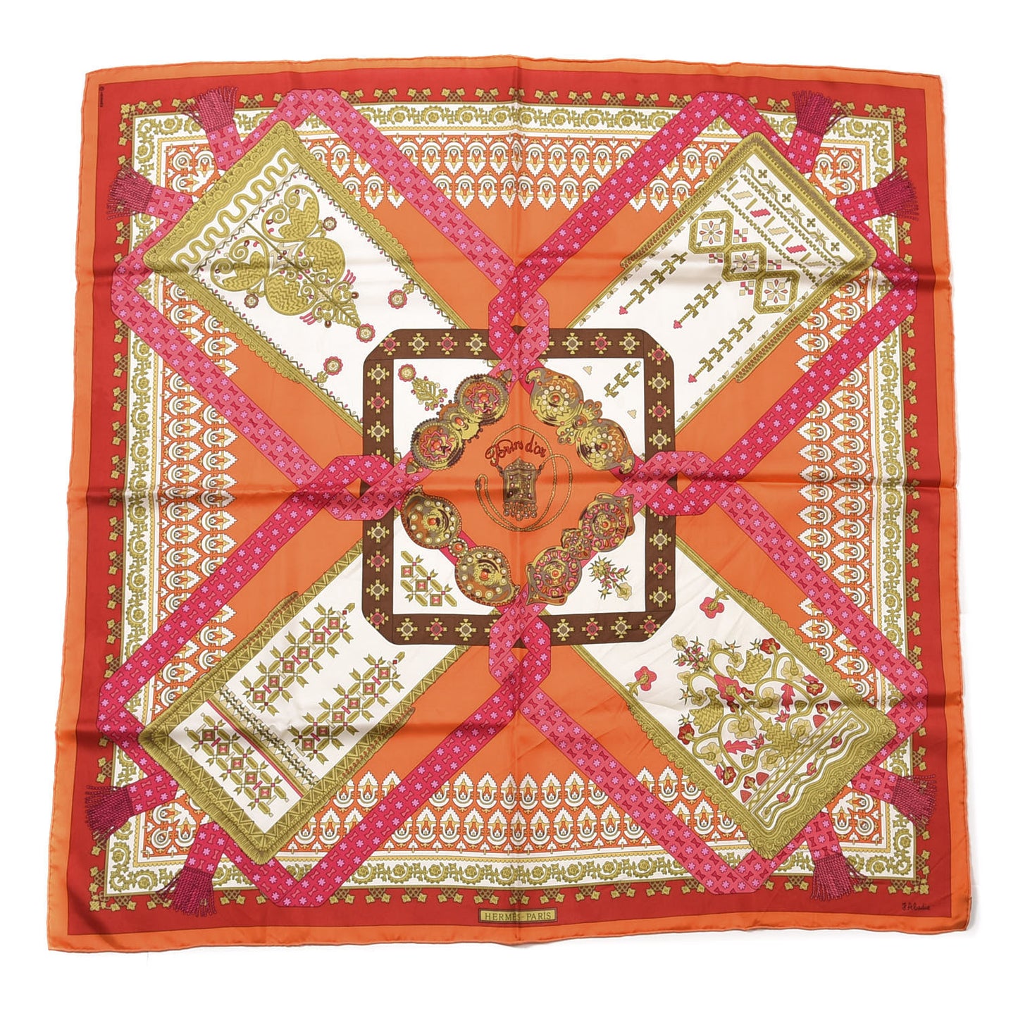 Silk Brins D'Or Scarf 90