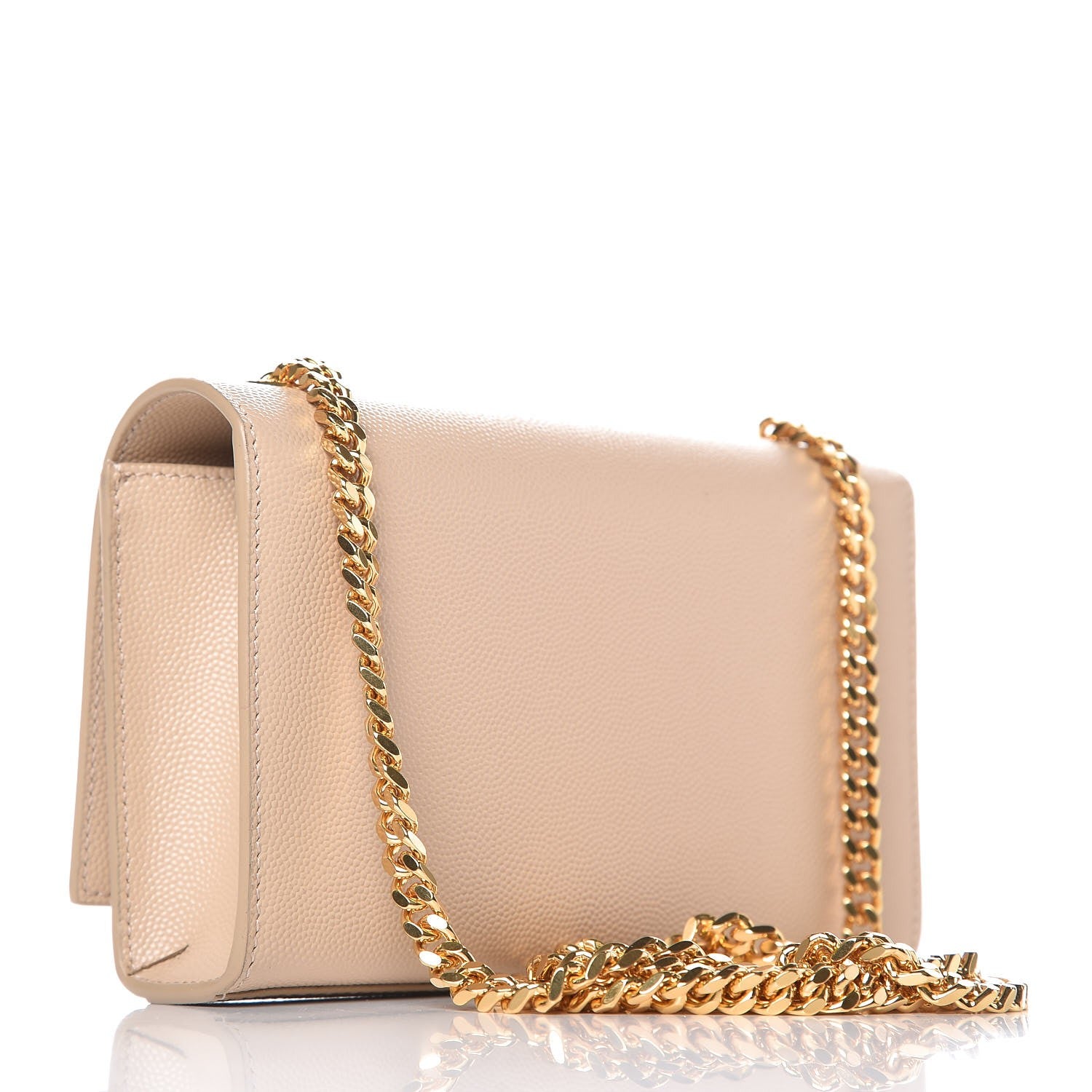 Saint Laurent Grain De Poudre Small Monogram Kate Satchel Nude Powder 3 of 7