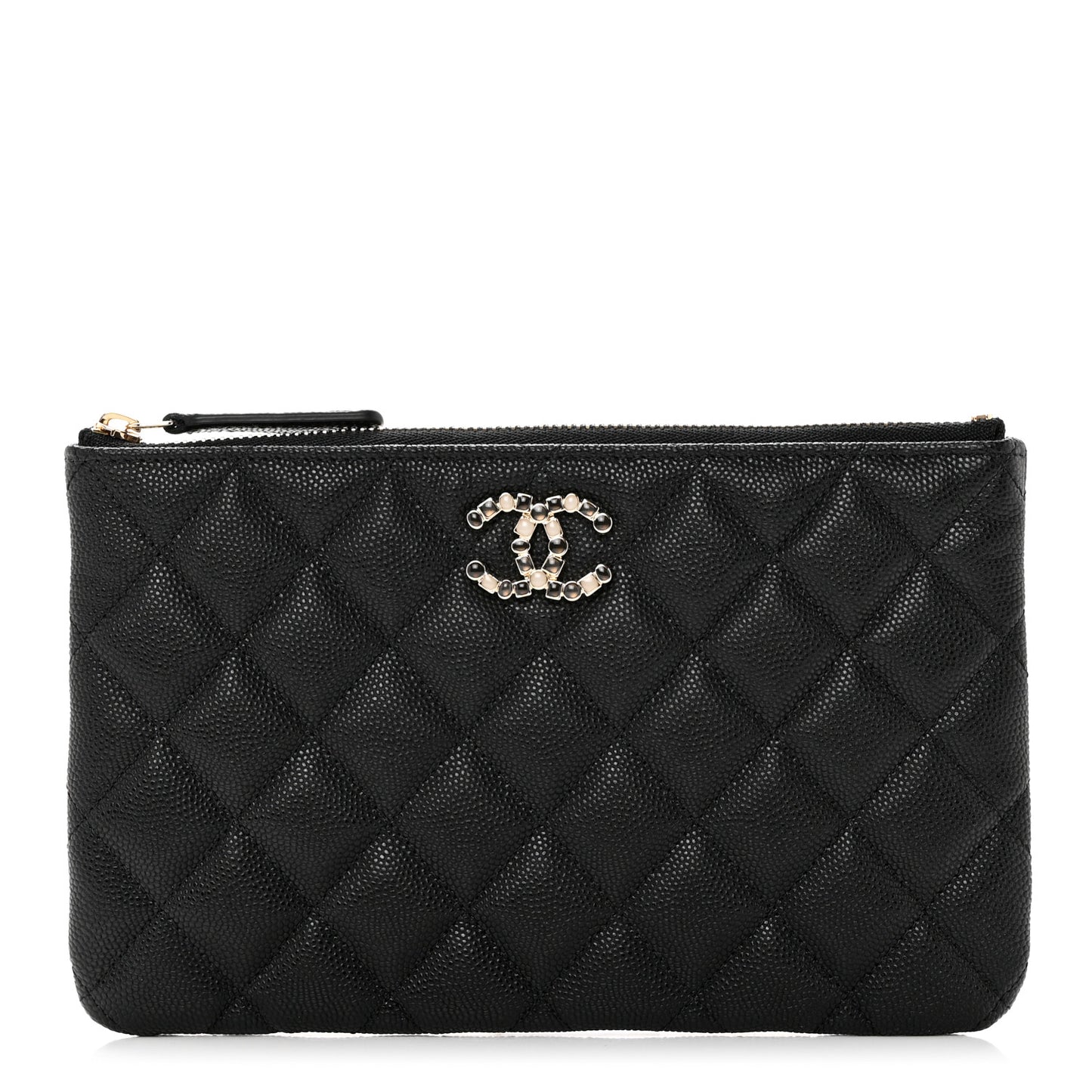 Caviar Quilted Coco Candy Small Cosmetic Case Black
