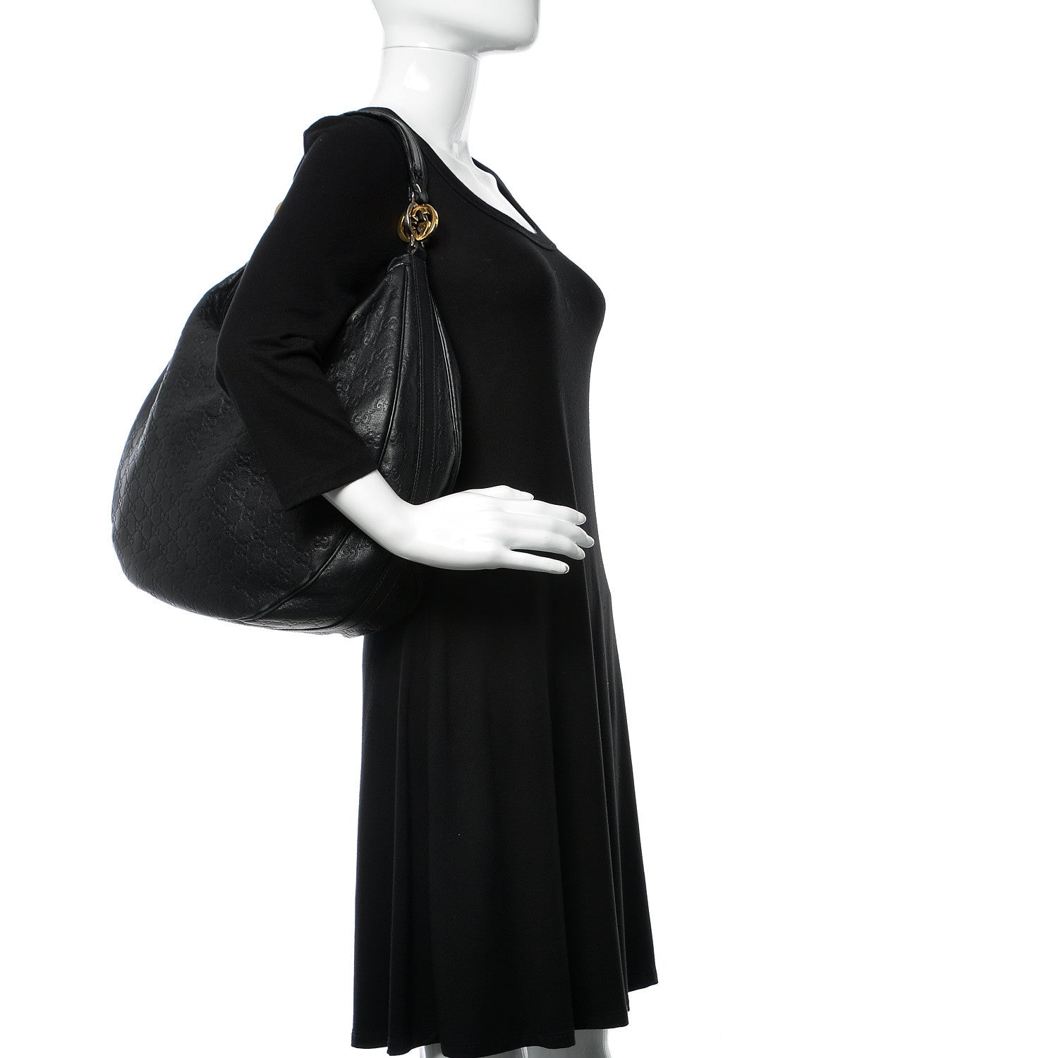 Gucci Guccissima Large GG Twins Hobo Black 2 of 16