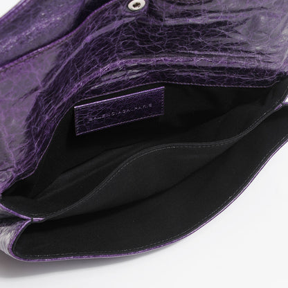 Balenciaga Chevre Giant 21 Silver Hardware Envelope Clutch Violet 5 of 10