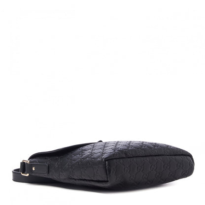 Gucci Guccissima Small Flap Messenger Bag Black 4 of 10