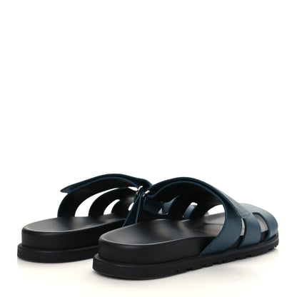 Hermes Epsom Mens Chypre Sandals 43 Bleu Canard 4 of 9