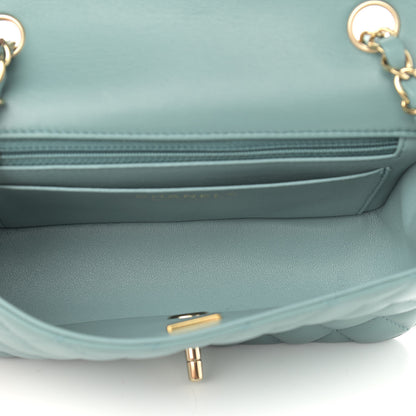 Chanel Lambskin Quilted Mini Rectangular Flap Green 5 of 11