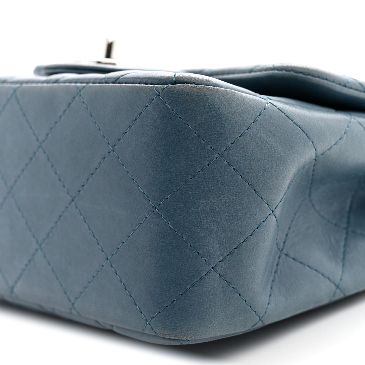 Chanel Lambskin Quilted Mini Square Flap Blue 10 of 13
