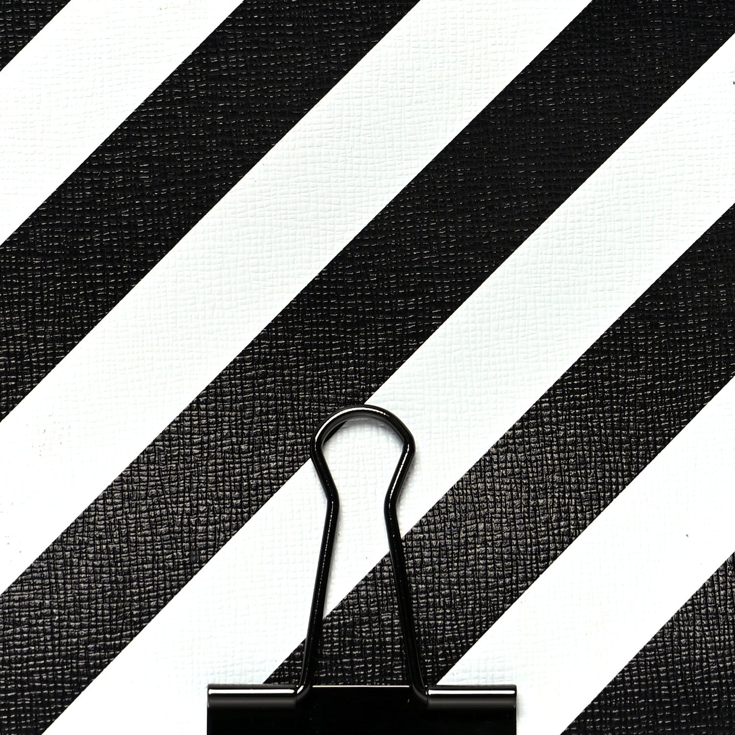 Saffiano Striped Diag Binder Flap Bag White Black