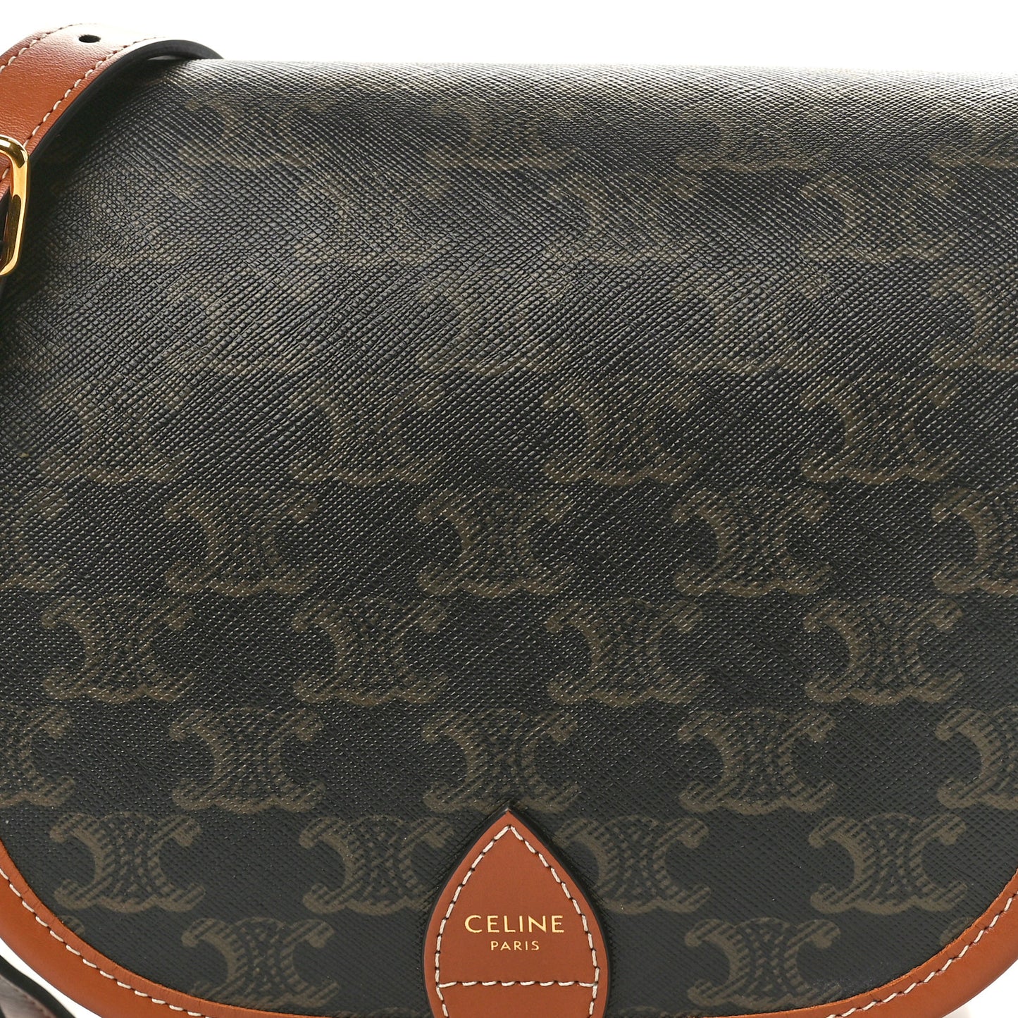 Triomphe Canvas Medium Folco Bag Tan