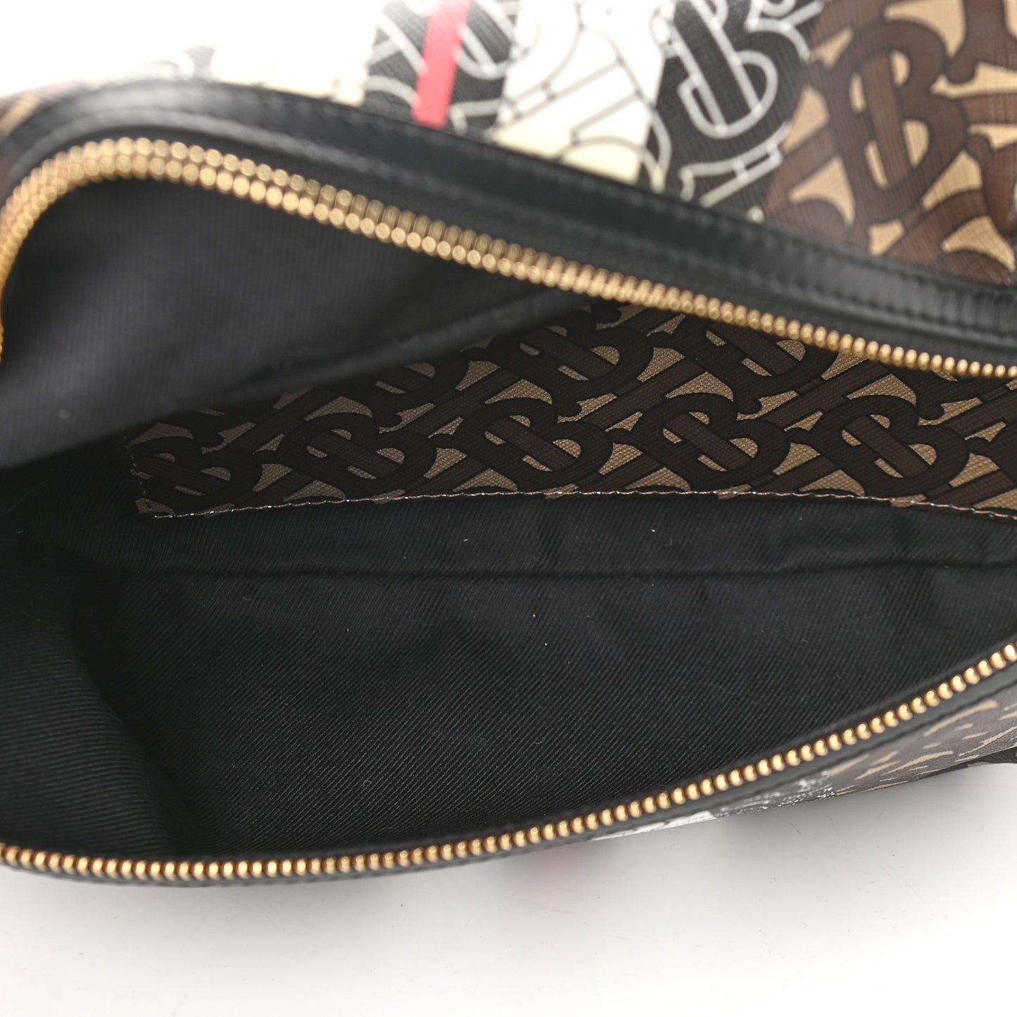 E-Canvas Monogram Stripe Medium Sonny Bum Bag Bridle Brown