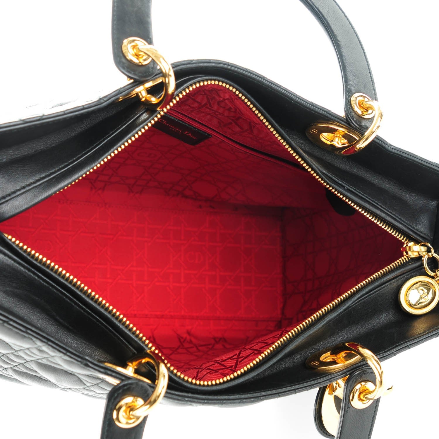 Christian Dior Lambskin Cannage Large Lady Dior Black 4 of 6