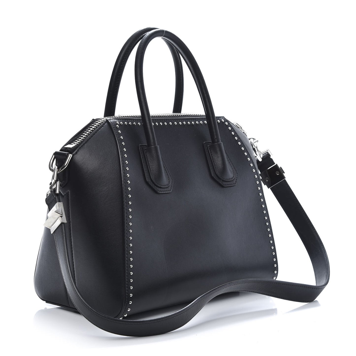 Calfskin Small Studded Antigona Black