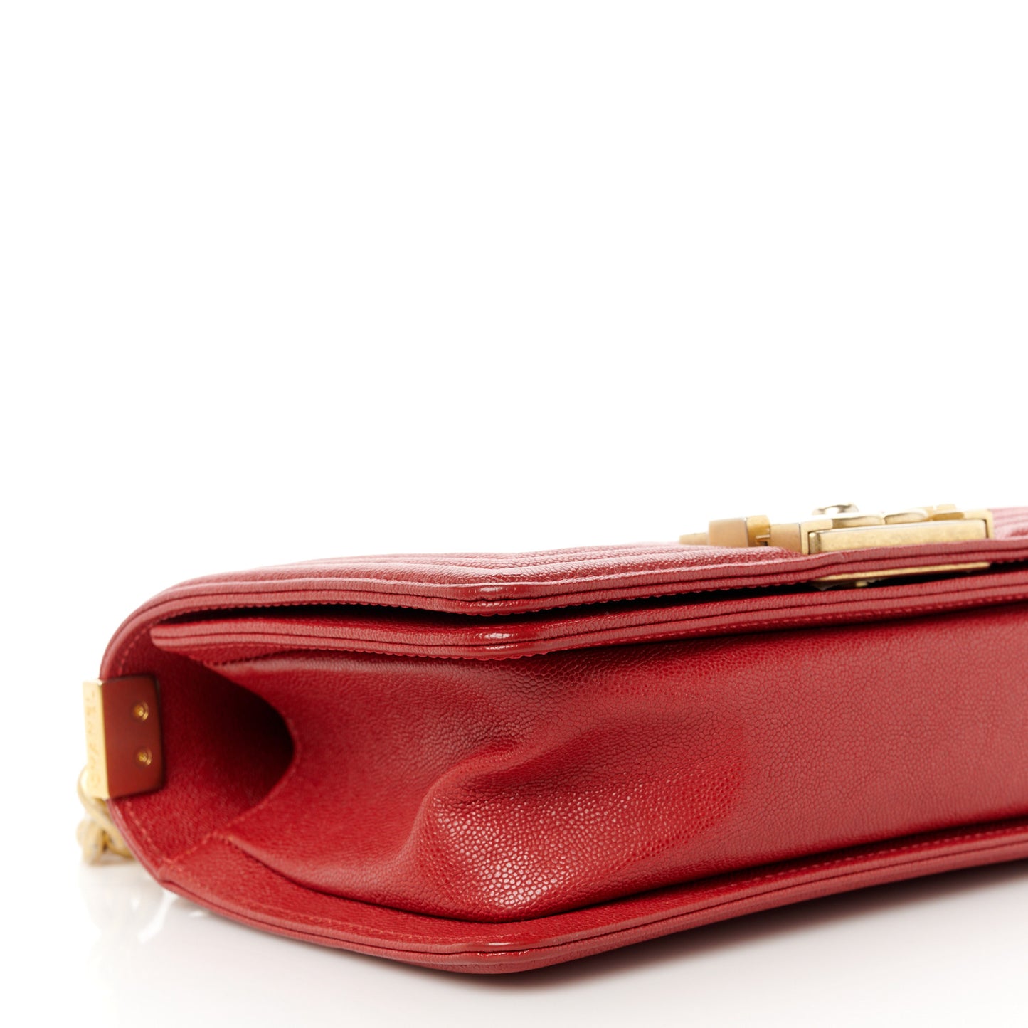 Caviar Quilted Small Boy Flap Red