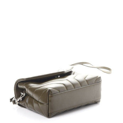 Saint Laurent Calfskin Y Quilted Monogram Toy Loulou Chain Satchel Dark Khaki 5 of 9