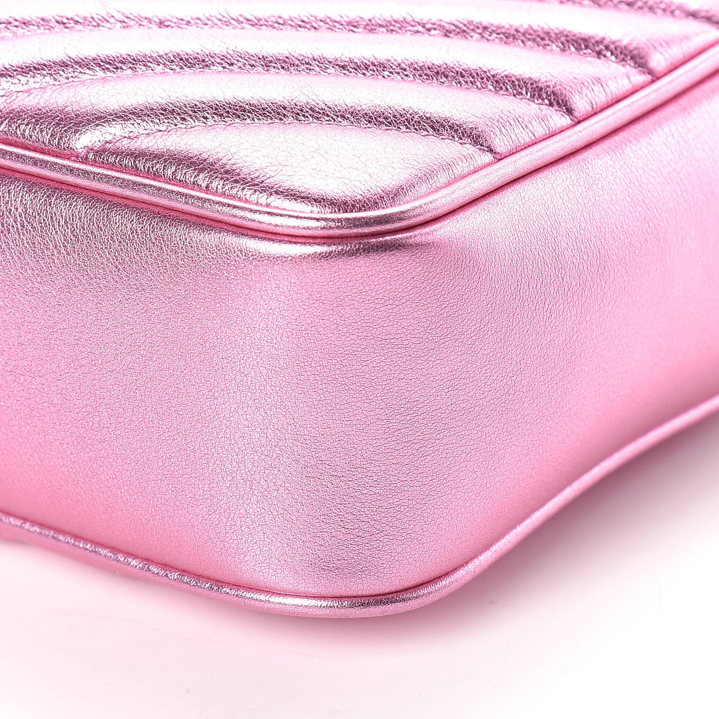 Metallic Calfskin Matelasse Monogram Lou Camera Bag Vegas Pink