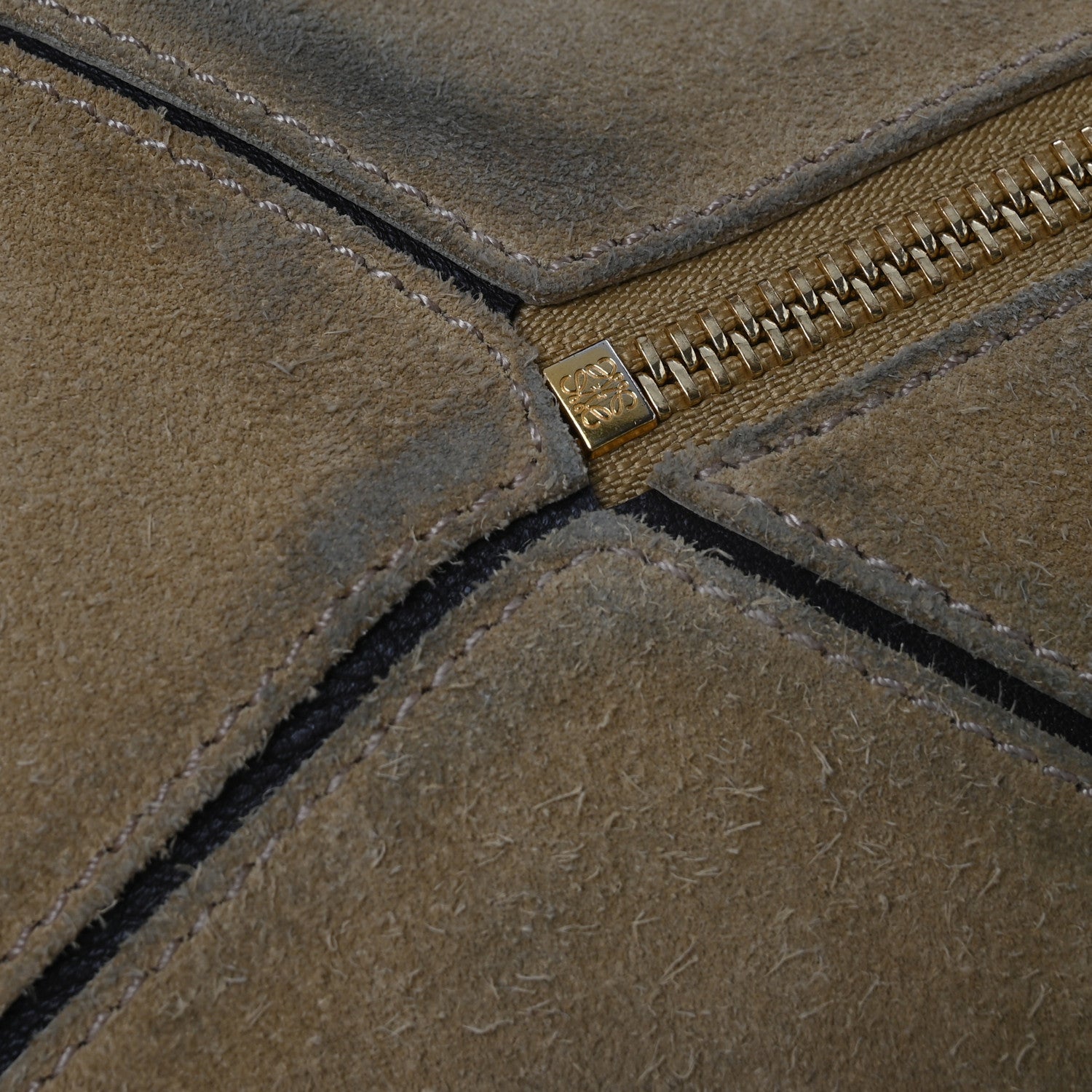 Loewe Suede Medium Puzzle Bag Gold 12 of 16