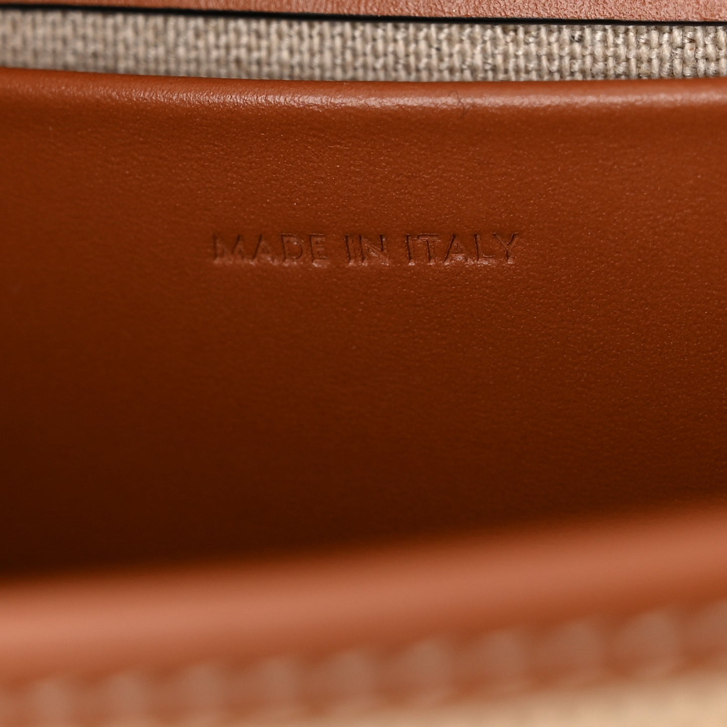 Textile Calfskin Triomphe Besace Natural Tan