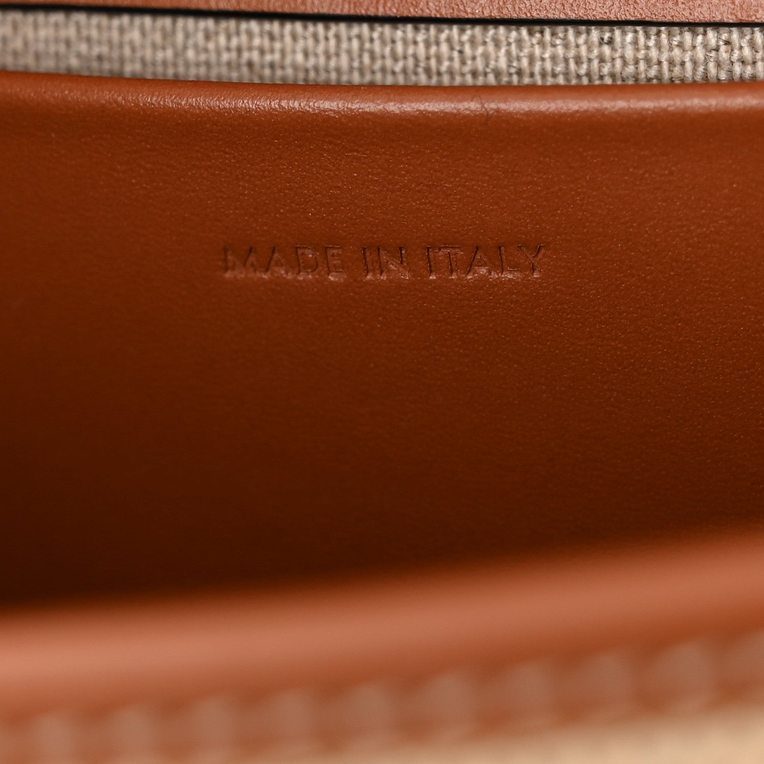 Celine Textile Calfskin Triomphe Besace Natural Tan 7 of 11