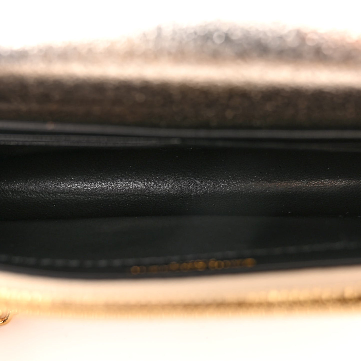 Metallic Calfskin Kate Monogram Tassel Chain Wallet Gold