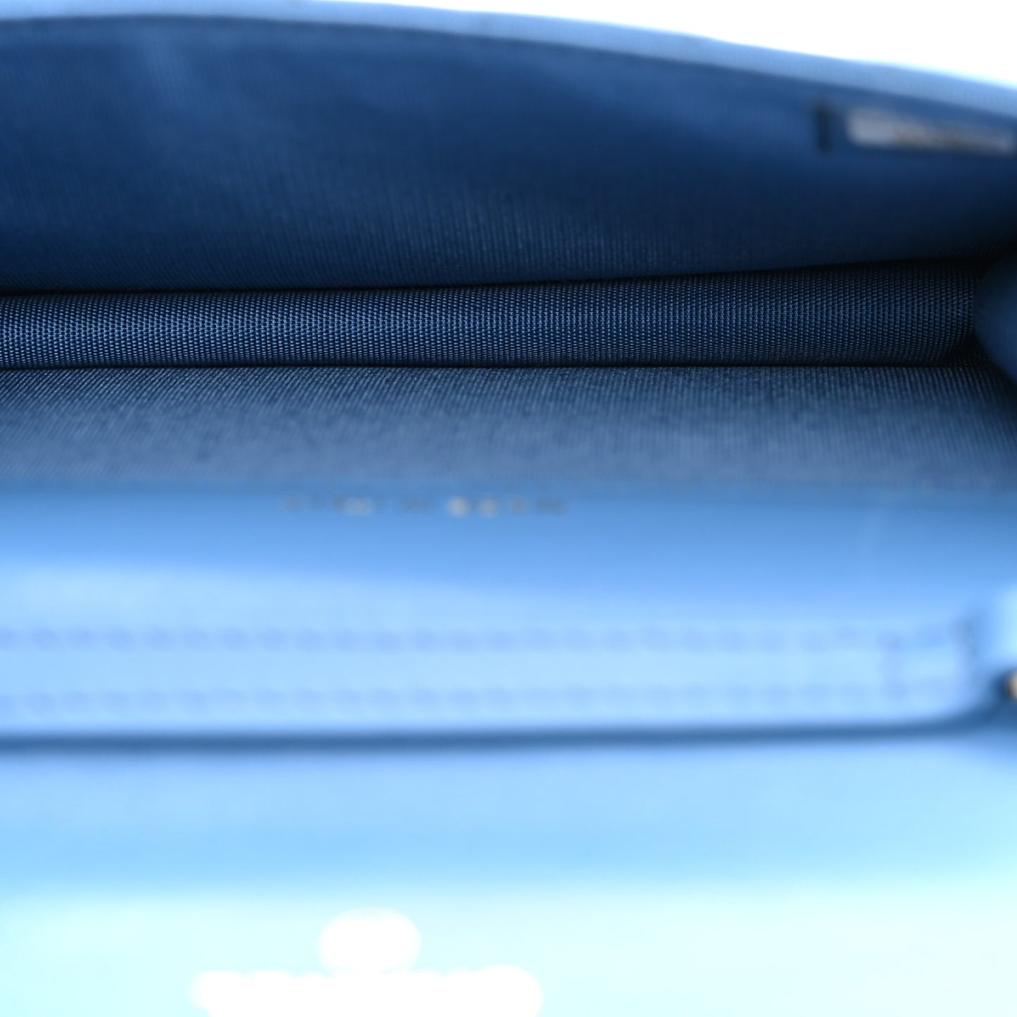 Shiny Lambskin Ribbon Quilted Flap Belt Bag Blue