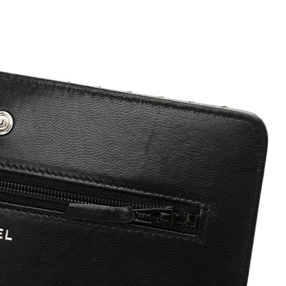 Chanel Lambskin Chevron Quilted Wallet On Chain WOC So Black 12 of 14