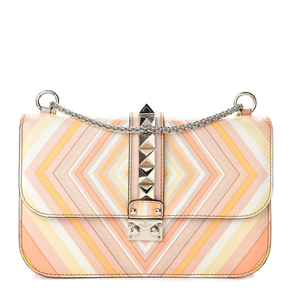 Valentino Garavani Vitello Native Couture 1975 Medium Glam Lock Rockstud Flap Mandarin Sorbet 1 of 9
