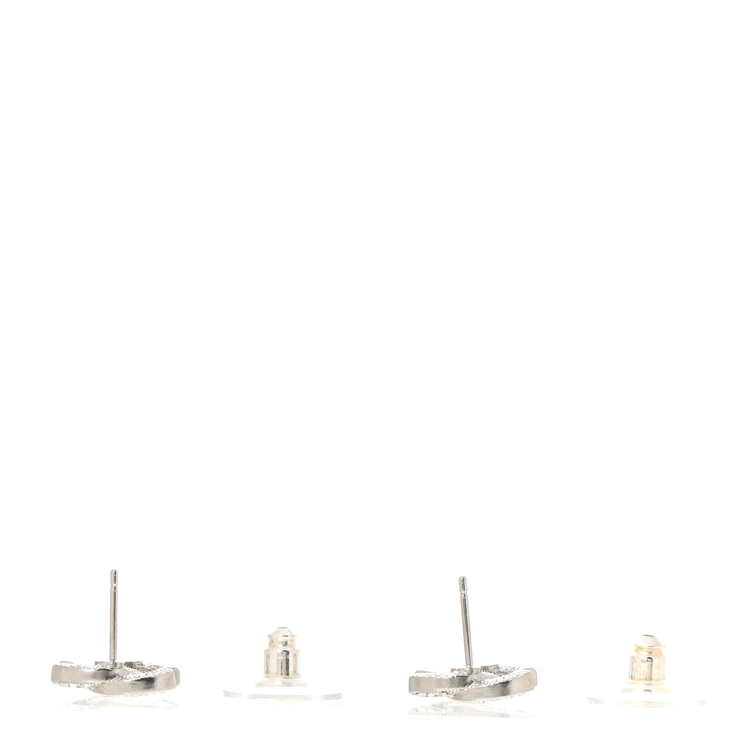 Chanel Crystal CC Earrings Silver 3 of 5