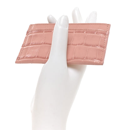 Chanel Calfskin Crocodile Embossed Crococo Card Holder Light Pink 2 of 8