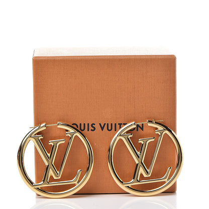 Louis Vuitton Metal Louise Hoop Earrings Gold 5 of 5