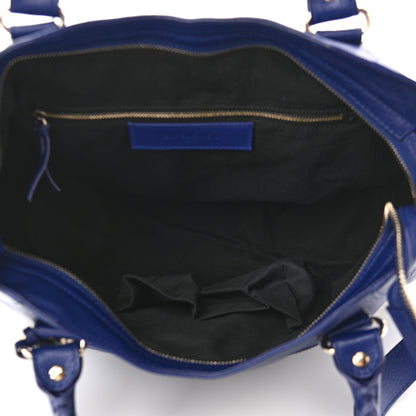 Balenciaga Chevre Gold Metallic Edge Hardware Velo Bleu Roi 5 of 9