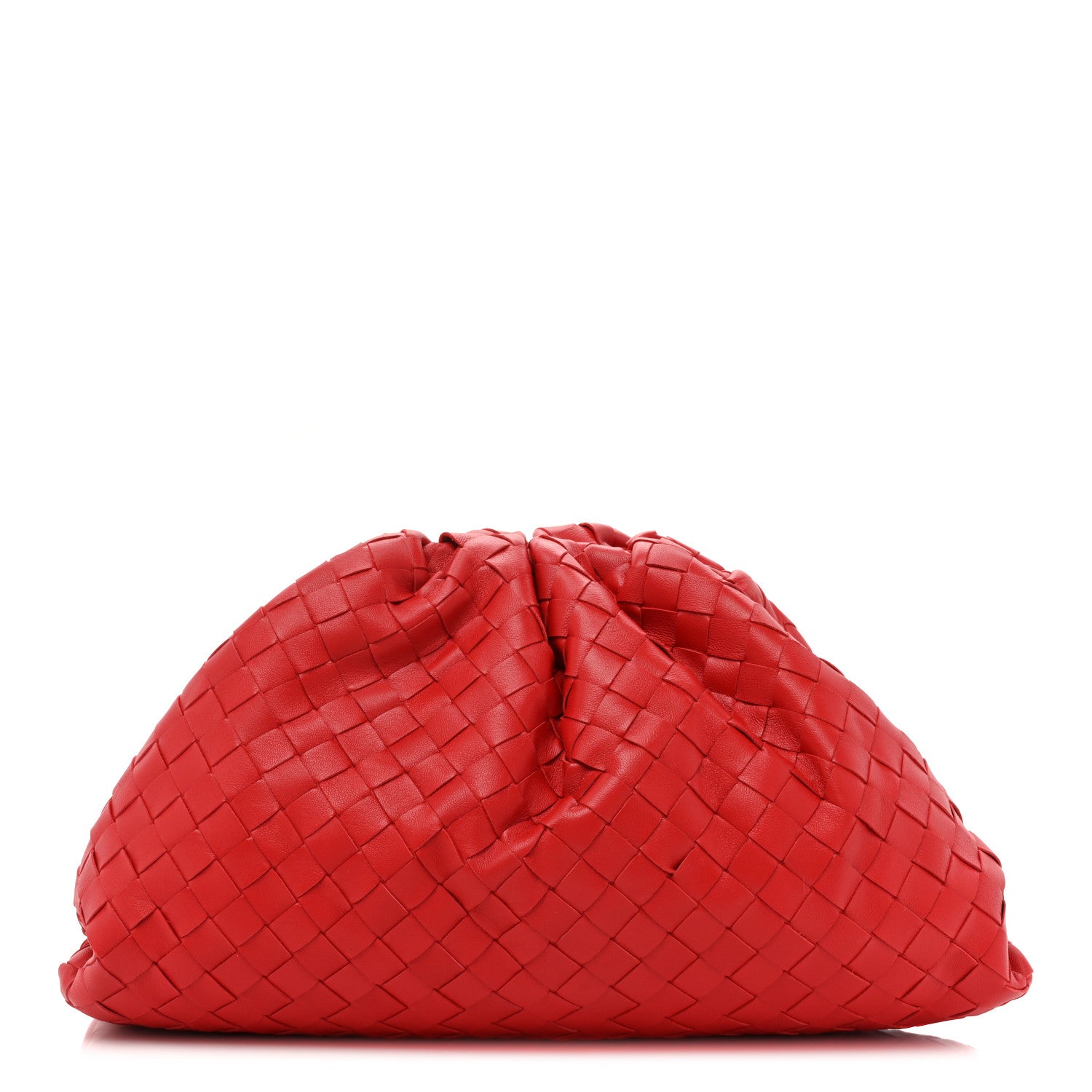 Bottega Veneta Nappa Maxi Intreccio The Pouch Oversized Clutch Red 1 of 9