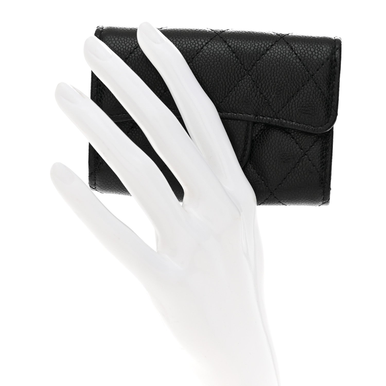 Chanel Caviar Quilted Classic 4 Key Holder Wallet Black 2 of 8