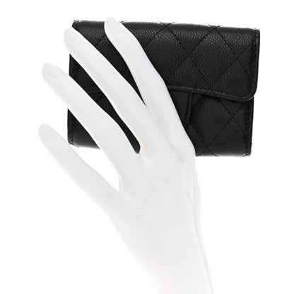Chanel Caviar Quilted Classic 4 Key Holder Wallet Black 2 of 8