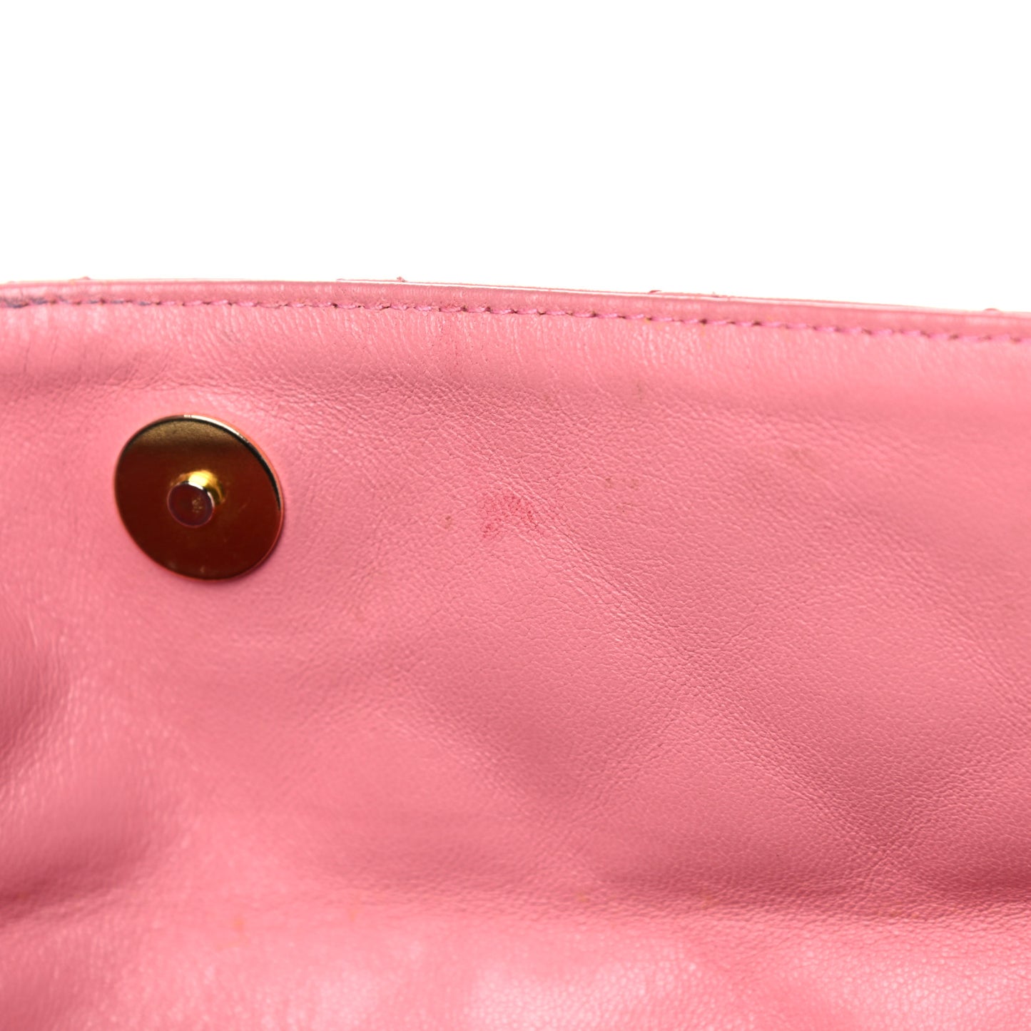 Lambskin Quilted Pocket Flap Shoulder Bag Pink