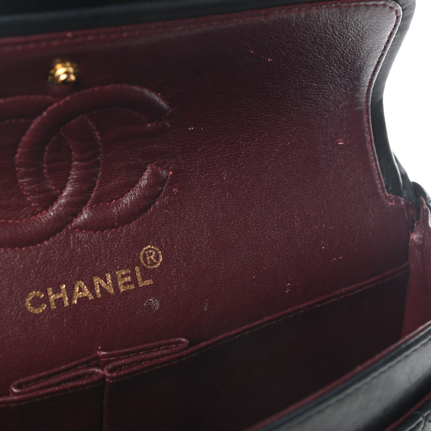 Lambskin Quilted Small Double Flap Black