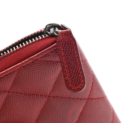 Chanel Caviar Quilted Small Zip Around Wallet Dark Red 11 of 12