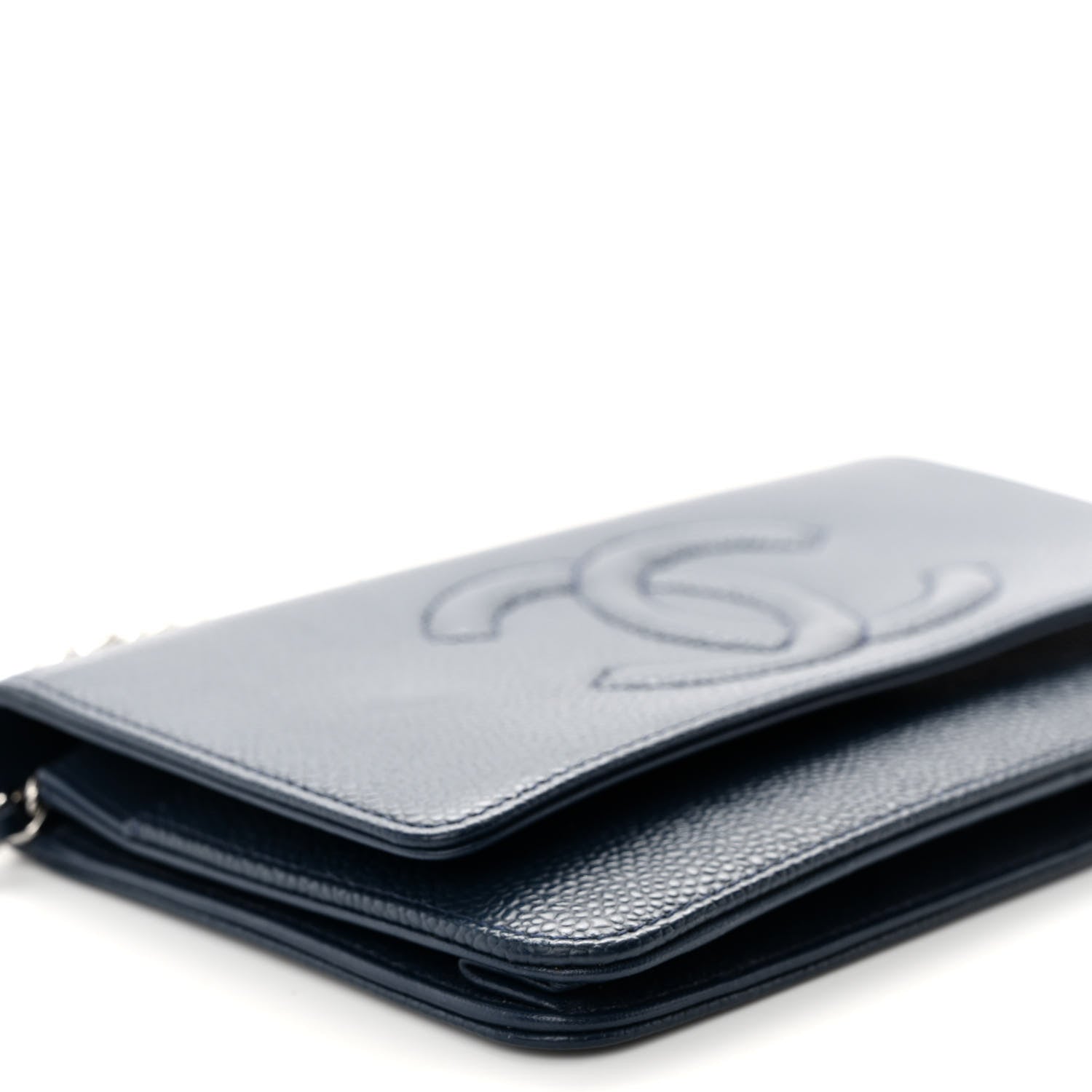 Chanel Caviar Timeless CC Wallet on Chain WOC Navy Blue 10 of 12
