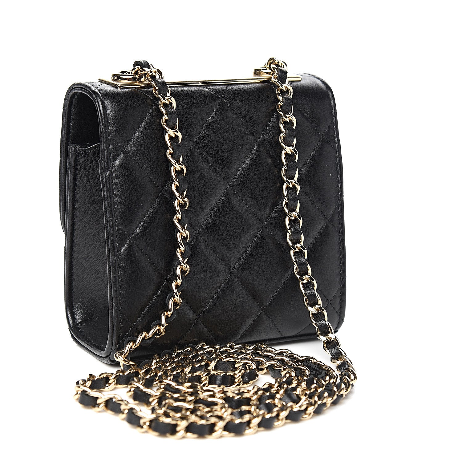 Chanel Lambskin Quilted Mini Trendy CC Chain Wallet Black 2 of 10