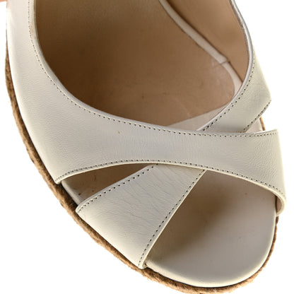 Jimmy Choo Nappa Cork Braided Amely 105 Wedge Sandals 40 Chalk 13 of 15