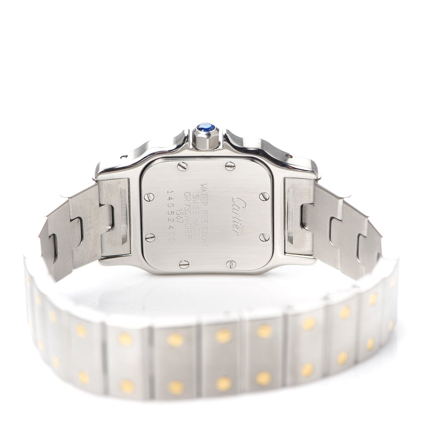 Stainless Steel 18K Yellow Gold 24mm Santos De Cartier Galbee Quartz Watch