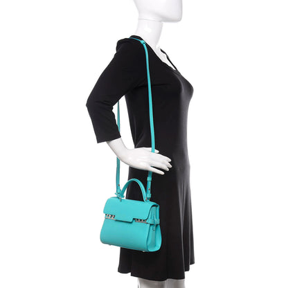 Delvaux Smooth Calfskin Mini Tempete Satchel Turquoise 2 of 15