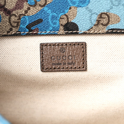 Gucci GG Supreme Monogram Camouflage Large Backpack Beige Ebony New Acero Blue 6 of 10