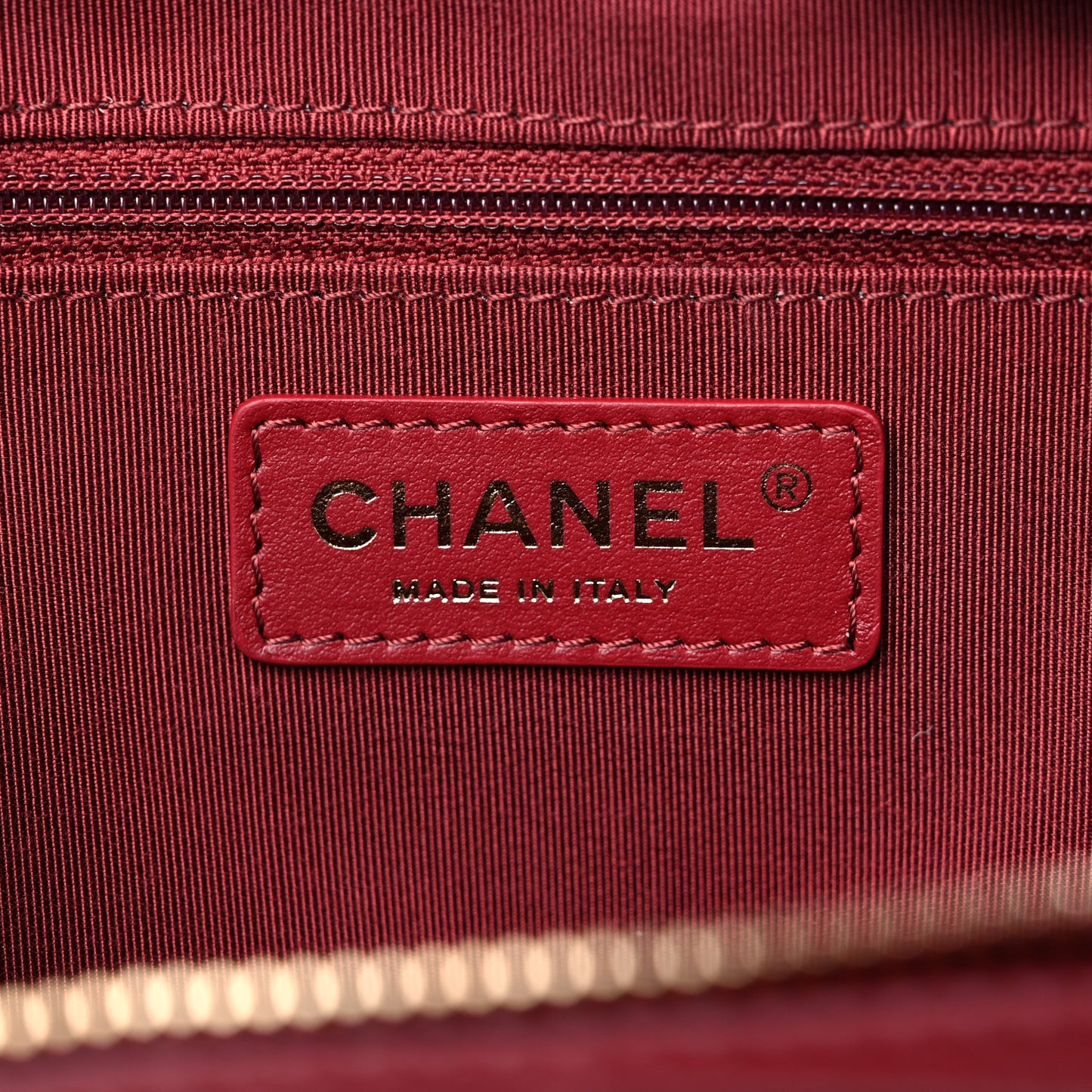 Calfskin Quilted CC Medium Vanity Case Dark Red