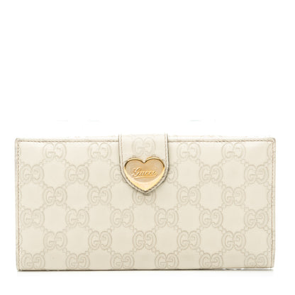 Gucci Guccissima Heart Continental Wallet Off White 1 of 7