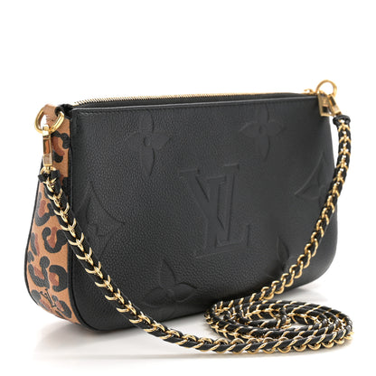 Louis Vuitton Empreinte Monogram Giant Wild At Heart Multi Large Pochette Accessories Black 3 of 10