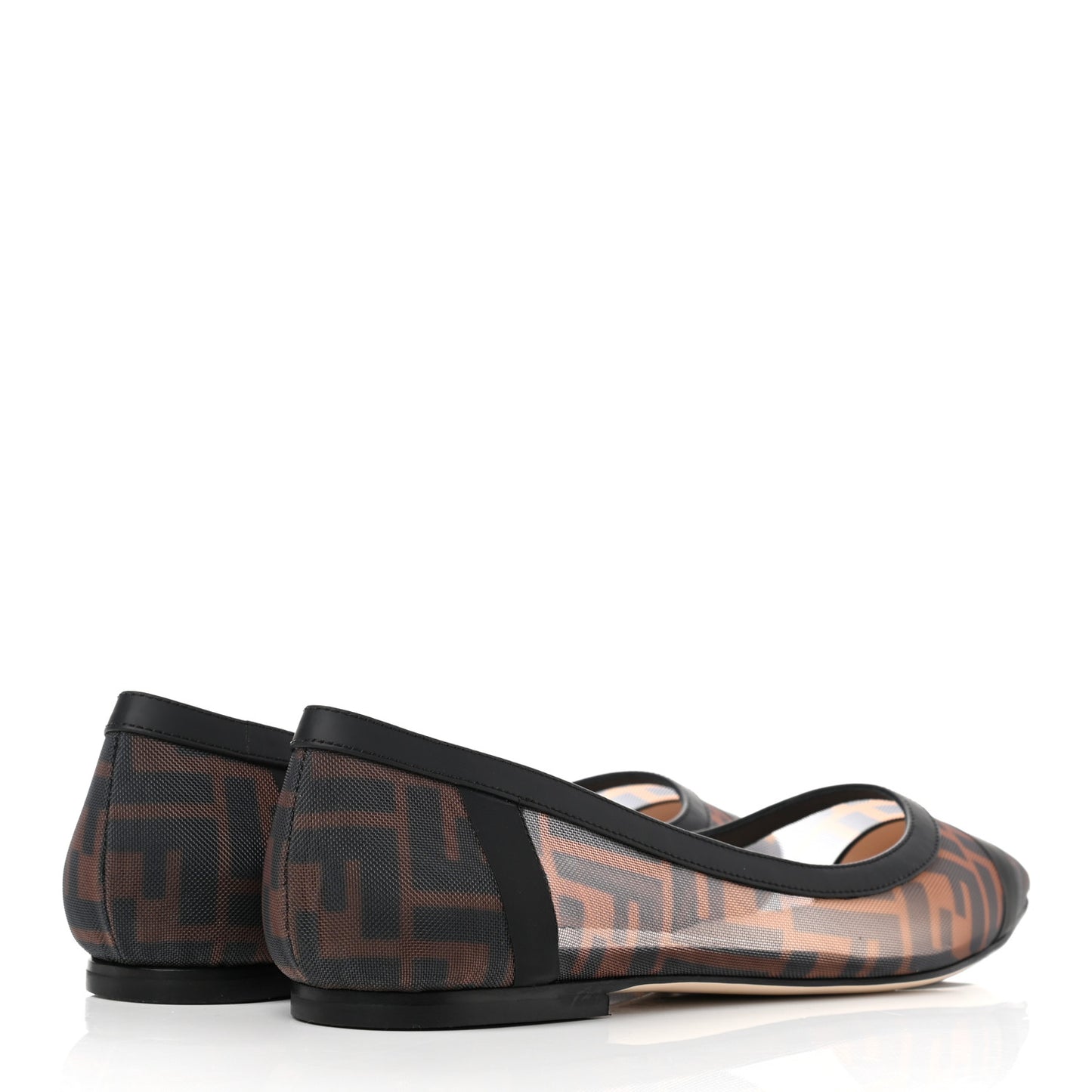 Mesh FF Skimmer Ballerina Flats 39.5 Tobacco Moro Black