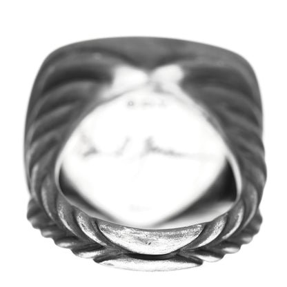 David Yurman Darkened Sterling Silver Meteorite Blue Sapphire Albion Ring 54 6.75 4 of 5