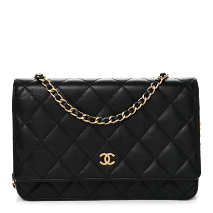 Chanel Lambskin Quilted Wallet On Chain WOC Black 1 of 13