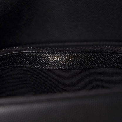 Saint Laurent Grain De Poudre Medium West Hollywood Monogram Fold-Over Black 8 of 10