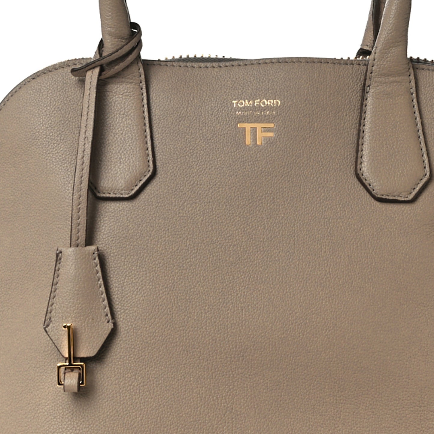 Pebbled Calfskin Medium Alix Dome Bag Taupe